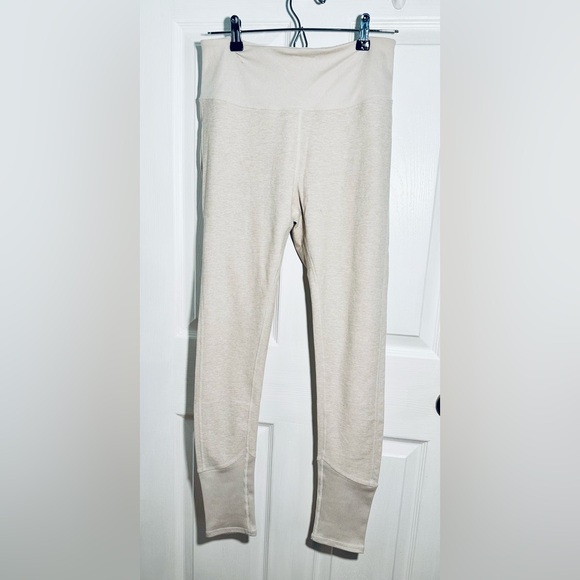 ALO Yoga Alosoft Women’s Lounge Leggings Heathered Oatmeal - Size Large - Picture 2 of 6